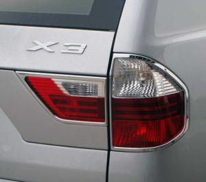 Накладки на задние фонари хромированные IDFR 1-BW600-02C для BMW X3 2003-2010