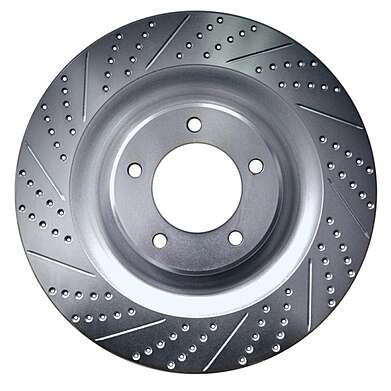Передние тормозные диски с насечками и перфорацией Rotora для BMW M135i, M135ix 2011-2013 (F20, F21)