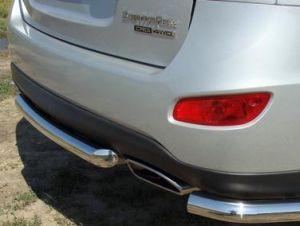 Защита заднего бампера труба центральная диам.60мм, нержавейка, для авто Hyundai SantaFe 2010-2012