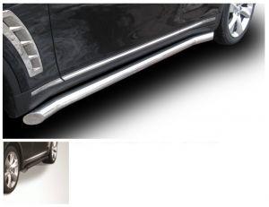 Подножки-трубы с гибами диам.76мм, нержавейка (возможен заказ сталь с черным покрытием -60%), для авто Infiniti FX 2008-2013, Infiniti QX70 2013-