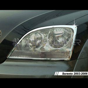 Накладки на передние фары хромированные для Kia Sorento 2007-2009