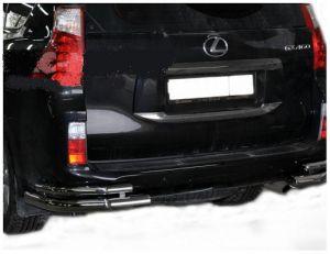Защита заднего бампера уголки двойные диам.70/42мм, нержавейка, для авто Lexus GX 460 2010-2013