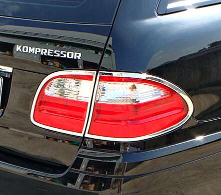 Накладки на задние фонари хромированные IDFR 1-MB205-02C для Mercedes Benz W211 E Class Wagon 2006-2009