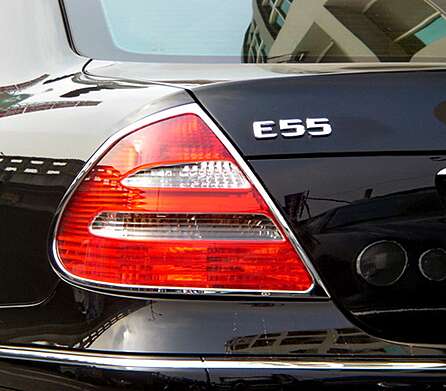 Накладки на задние фонари хромированные IDFR 1-MB204-02C для Mercedes Benz W211 E Class 2002-2006