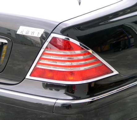 Накладки на задние фонари хромированные IDFR 1-MB603-02C для Mercedes-Benz S-Class W220 2002-2005