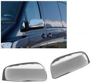 Накладки на зеркала (зеркало без поворотника), нержавейка 2шт, для авто Mercedes Vito/Viano W639 2010-2014