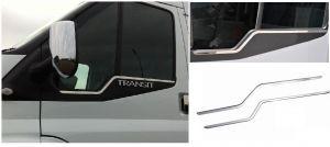 Нижние молдинги стекол, нержавейка 2шт, для авто Ford Transit 2000-2013