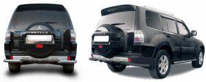 Защита заднего бампера уголки диам.76мм, нержавейка (возможен заказ сталь с черным покрытием -60%), для авто Mitsubishi Pajero IV 2007-2014, 2014-