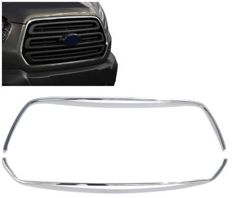 Окантовка решетки радиатора, нержавейка 2шт, для авто Ford Transit 2014-