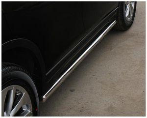 Подножки-трубы диам.60мм, нержавейка (возможен заказ черного или серого цвета), для авто Nissan X-Trail T32 2014-