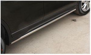 Подножки-трубы овальные диам.75х42мм, нержавейка (возможен заказ черного или серого цвета), для авто Nissan X-Trail T32 2014-