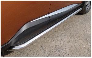 Подножки с листом диам.60мм, лист и окантовка нержавейка, для авто Nissan Murano Z52 2016-
