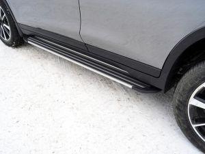 Пороги алюминиевые `Slim Line Silver` 1720 мм код NISXTR18-34S для Nissan X-Trail T32 2018- 