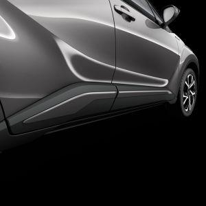 Боковые нижние молдинги, цвет - серый оригинал для Toyota C-HR 2016-
