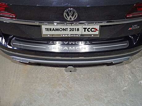 Накладка на задний бампер (лист шлифованный надпись Teramont) код VWTER18-15 для Volkswagen Teramont 2018-2023
