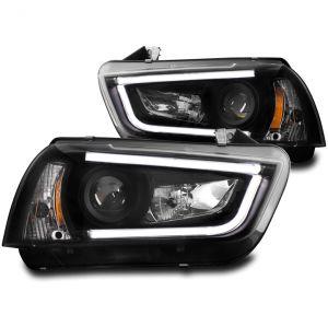 Передняя оптика диодная черная New Style для Dodge Charger 2011-2014