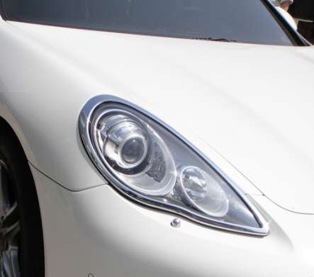 Накладки на передние фары хромированные 1-PS301-01C для Porsche Panamera 970 2011-2013 (дорестайл)
