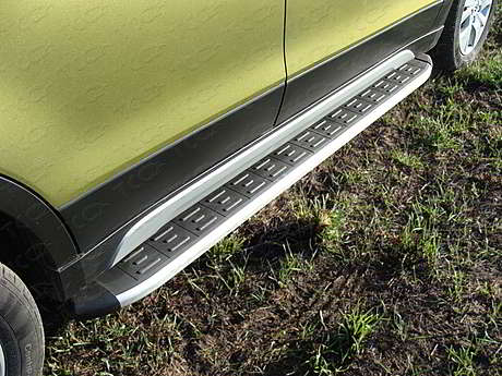Пороги алюминиевые с пластиковой накладкой (1720 из 2-х мест) SUZSX414-08AL для Suzuki SX4 S-Cross 2013-