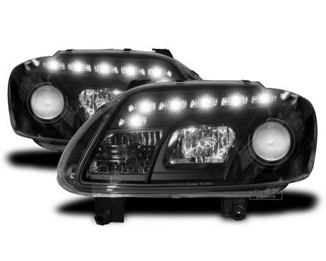 Передняя оптика диодная черная для VW Touran 2003-2006