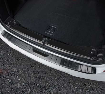 Защитная накладка на задний бампер черная стальная с логотипом M Style + накладка на порог для BMW X3 G01 2018-