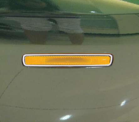 Накладки на задние катафоты в бампере хромированные IDFR 1-JR802-08C для Jaguar X-Type 2008-
