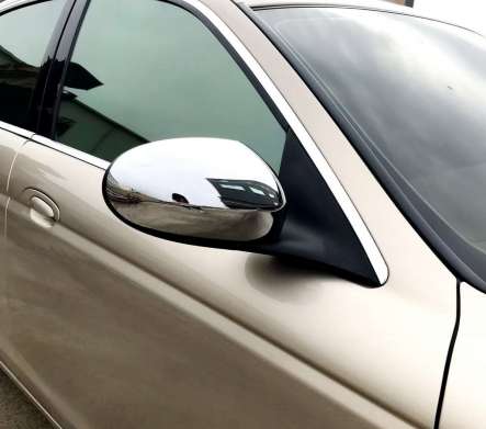 Накладки на зеркала хромированные IDFR 1-JR812-03C для Jaguar S-Type 2003-2008