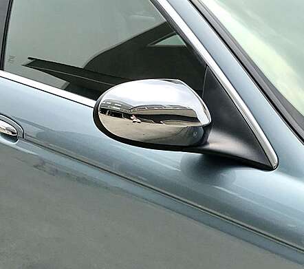 Накладки на зеркала хромированные IDFR 1-JR811-03C для Jaguar S-Type 1998-2003