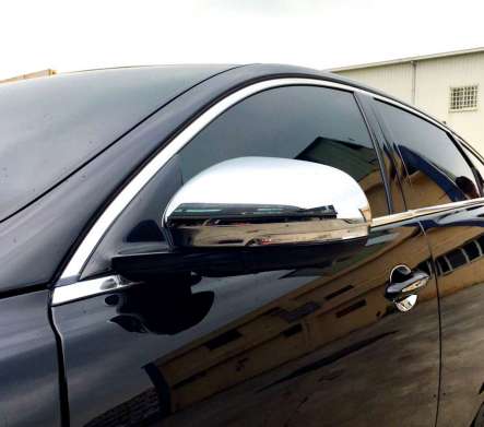 Накладки на зеркала хромированные IDFR 1-JR822-04C для Jaguar XJ 2009-
