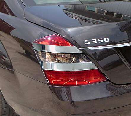 Накладки на задние фонари хромированные IDFR 1-MB604-05C для Mercedes Benz W221 S Class 2009-2013