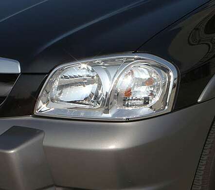 Накладки на задние фонари хромированные IDFR 1-MZ440-01C для Mazda Tribute 2000-2007
