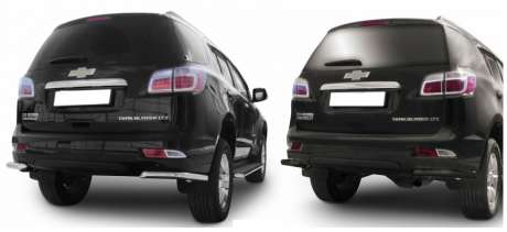 Защита заднего бампера уголки диам.57мм, нержавейка (возможен заказ сталь с черным покрытием -50%), для авто Chevrolet Trailblazer 2012-