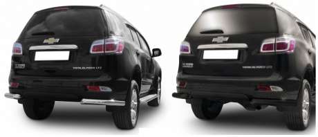 Защита заднего бампера уголки диам.76мм, нержавейка (возможен заказ сталь с черным покрытием -60%), для авто Chevrolet Trailblazer 2012-