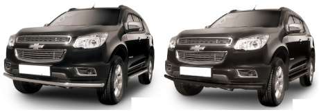 Защита переднего бампера труба диам.57мм, нержавейка (возможен заказ сталь с черным покрытием -60%), для авто Chevrolet Trailblazer 2012-