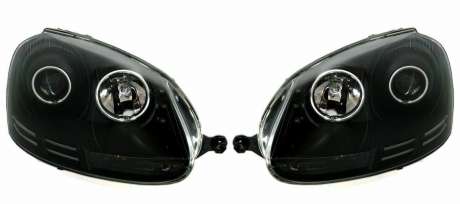 Передняя оптика черная с ангельскими глазками CCFL для Volkswagen Golf 5 2003-2009