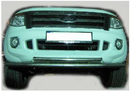 Защита переднего бампера труба двойная диам.60/42мм, нержавейка, для авто Ford Ranger 2012-2015