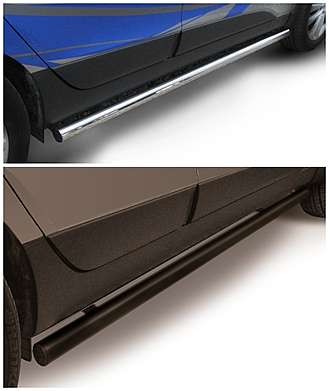Подножки-трубы диам.57мм, нержавейка (возможен заказ сталь с черным покрытием -60%), для авто Hyundai IX35 2010-2015