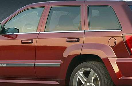 Нижние молдинги стекол стальные комплект 6шт. Brighter Design WS114 для Jeep Grand Cherokee 1999-2004