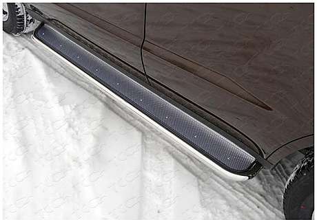 Подножки с листом диам.42мм, лист и окантовка нержавейка, для авто Geely Emgrand X7 2013-2018, 2018- (GEELEMGX715.10)