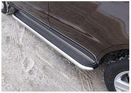 Подножки с листом диам.60мм, лист и окантовка нержавейка, для авто Geely Emgrand X7 2013-2018, 2018- (GEELEMGX715.12)