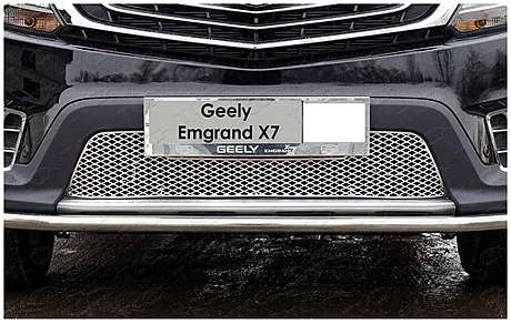 Накладка под решетку бампера (нижняя), лист, нержавейка, для авто Geely Emgrand X7 2018-