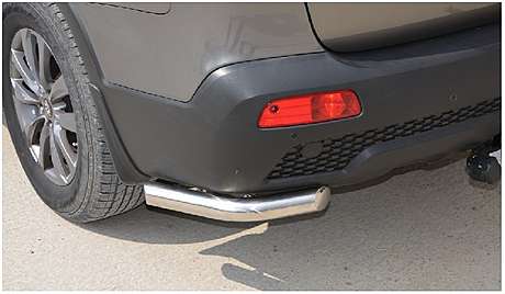 Защита заднего бампера уголки диам.60мм, нержавейка, для авто Kia Sorento XM 2009-2012