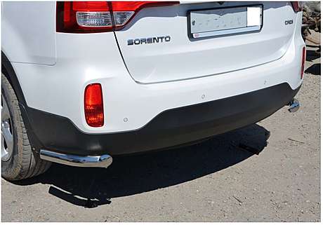Защита заднего бампера уголки диам.60мм, нержавейка, для авто Kia Sorento XM 2012-