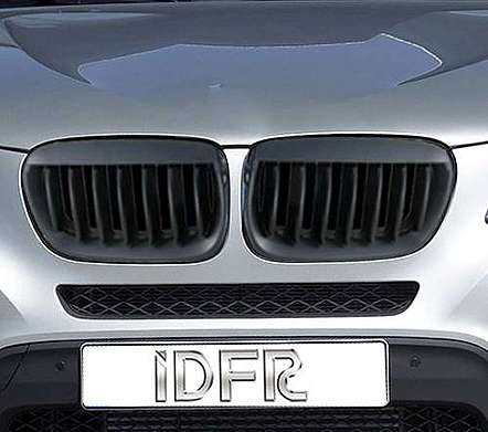 Решетки радиатора черные IDFR 1-BW600-06B для BMW X3 2003-2007