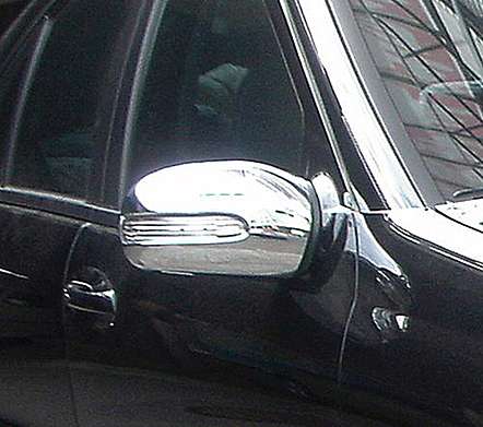 Накладки на зеркала хромированные IDFR 1-MB104-03C для Mercedes-Benz W203 C Class Wagon 2000-2007