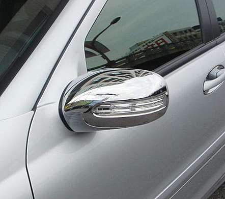 Накладки на зеркала хромированные IDFR 1-MB105-03C для Mercedes-Benz W203 C Class Coupe 2001-2007