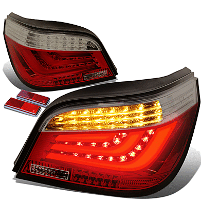 Задняя оптика диодная красная с темными вставками для BMW E60 2008-2010