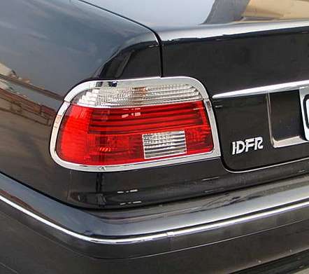 Накладки на задние фонари хромированные IDFR 1-BW201-02C для BMW E39 1996-2003
