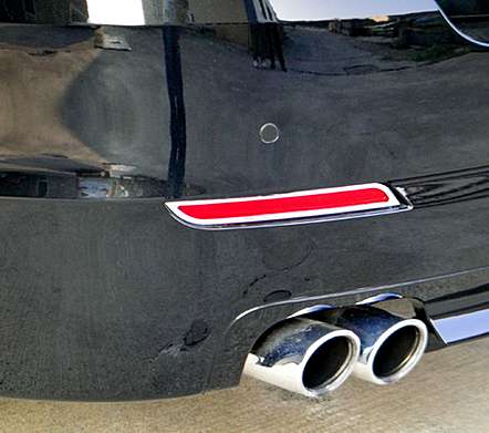 Накладки на катафоты в заднего бампера хромированные IDFR 1-BW203-11C для BMW F10 2010-2016