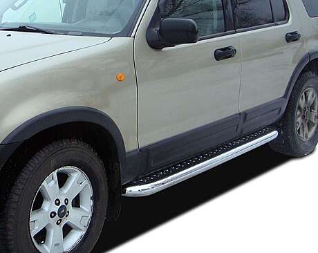 Подножки с листом диам.76мм, окантовка нержавейка, лист алюминий, для авто Ford Explorer 2003-2010