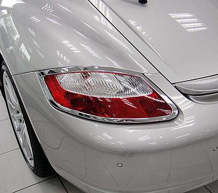Накладки на задние фонари хромированные IDFR 1-PS201-02C для Porsche Cayman 2005-2008